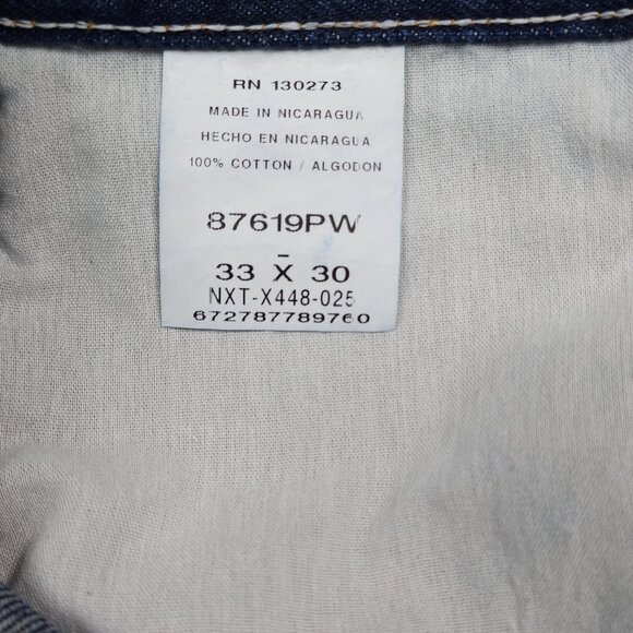 Rustler Mens 33 X 30 Straight Leg Jeans 100% Cotton Heavyweight Blue Denim - Picture 4 of 7